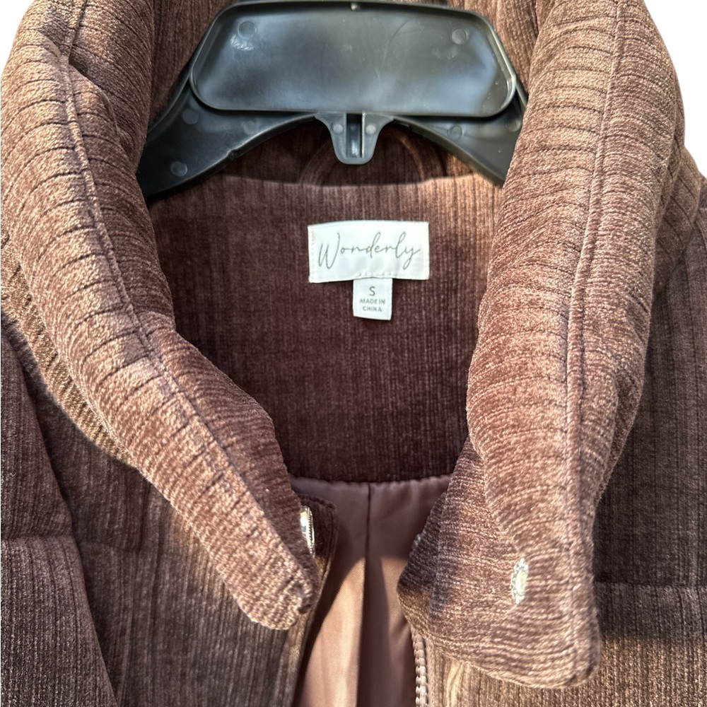 Wonderly Women’s S Brown Corduroy Puffer Jacket NWT Belk - Picture 7 of 7